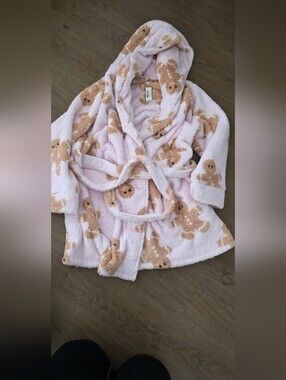 Plush Pink Gingerbread Hooded Robe